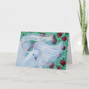 Cartes Pour Fêtes Annuelles Rosh Hashanah Shana Tova a plongé avec des pommes