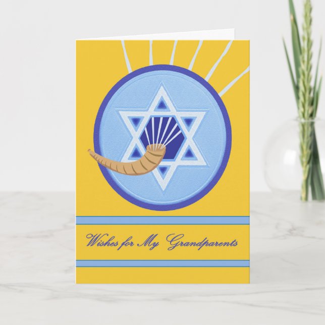 Cartes Pour Fêtes Annuelles Rosh Hashanah souhaite la bienvenue aux grands-par (Devant)