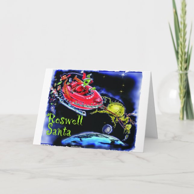 Cartes Pour Fêtes Annuelles Roswell Père Noël (Devant)