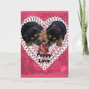 Cartes Pour Fêtes Annuelles Rottweiler Puppy Love Valentines