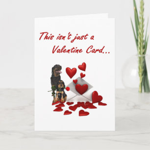 Cartes Pour Fêtes Annuelles Rottweiler Rose and Hearts Valentine