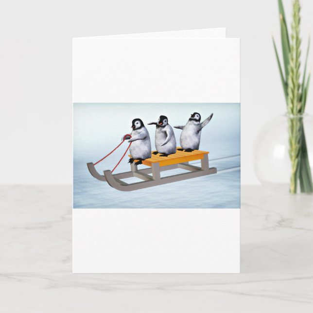 Cartes Pour Fêtes Annuelles Roue de pingouins (Devant)