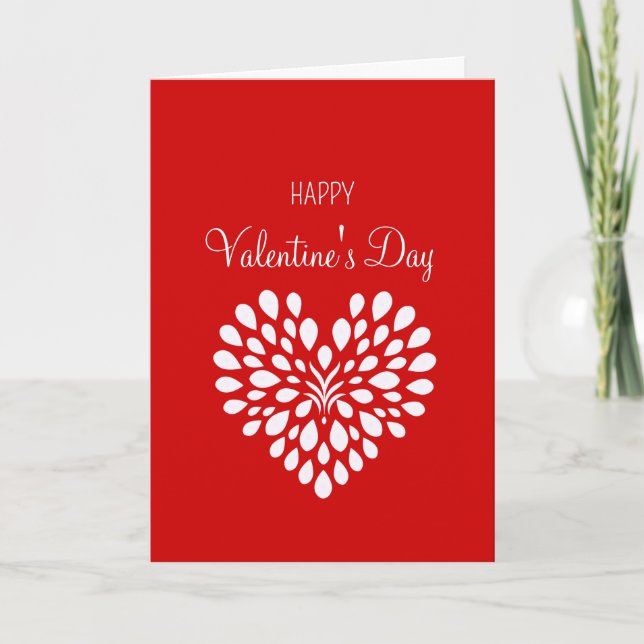 Cartes Pour Fêtes Annuelles Rouge Blanc moderne affaires simple Saint Valentin (Devant)