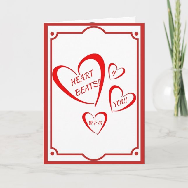 CARTES POUR FÊTES ANNUELLES ROUGE DU COEUR DE VALENTINE BATTRE (Devant)