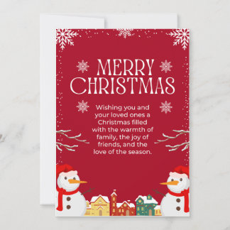 Cartes Pour Fêtes Annuelles Rouge et blanc Simple Joyeux Noël Design
