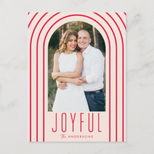 Cartes Pour Fêtes Annuelles Rouge Photo Arch Blush Moderne