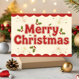 Cartes Pour Fêtes Annuelles Rouge rétro groovy Joyeux Noël