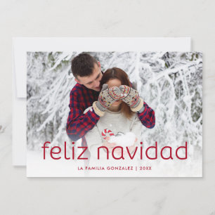 Cartes Pour Fêtes Annuelles Rouge simple et amusant   Feliz Navidad Photo de N