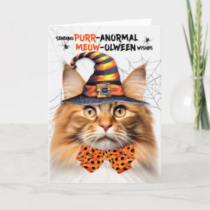 Cartes Pour Fêtes Annuelles Rouge Tabby Forêt norvégienne PURRanormal MEOWolwe