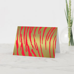 Cartes Pour Fêtes Annuelles Rouge Tigre Or