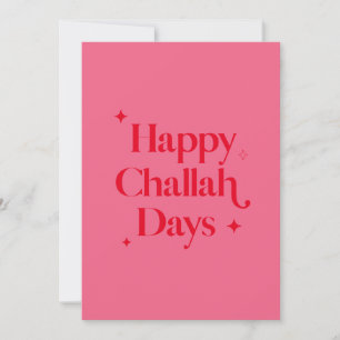 Cartes Pour Fêtes Annuelles Rouge vif rose challah joyeux jours Hanukkah drôle