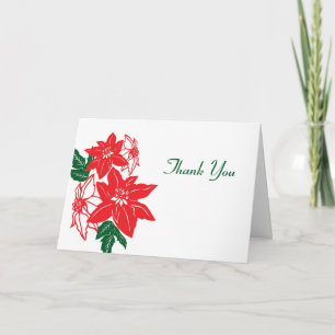 Cartes Pour Fêtes Annuelles Rouges et verts poinsettias de Noël pour un mariag