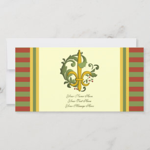 Cartes Pour Fêtes Annuelles Rouleau de Noël Fleur de lis