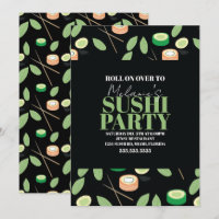 Rouleaux de fête de sushi noir moderne Nom d'anniv