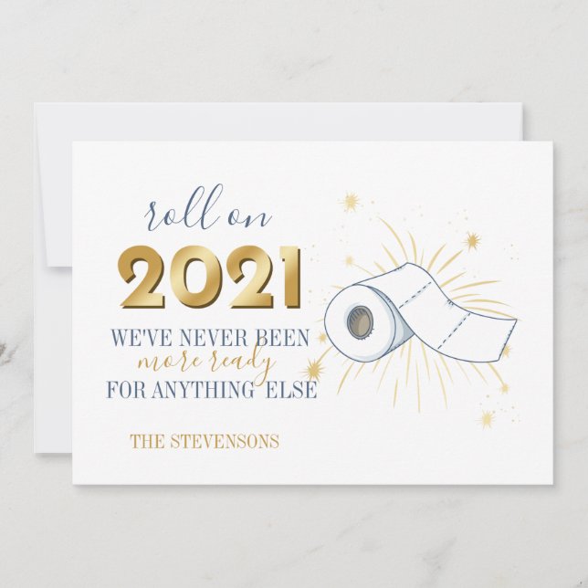 Cartes Pour Fêtes Annuelles Rouler Sur 2021 Joyeux Nouvel An Drôle Personnalis (Devant)