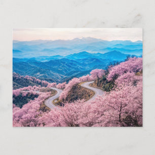 Cartes Pour Fêtes Annuelles Routes à travers le paysage de montagne avec Che e