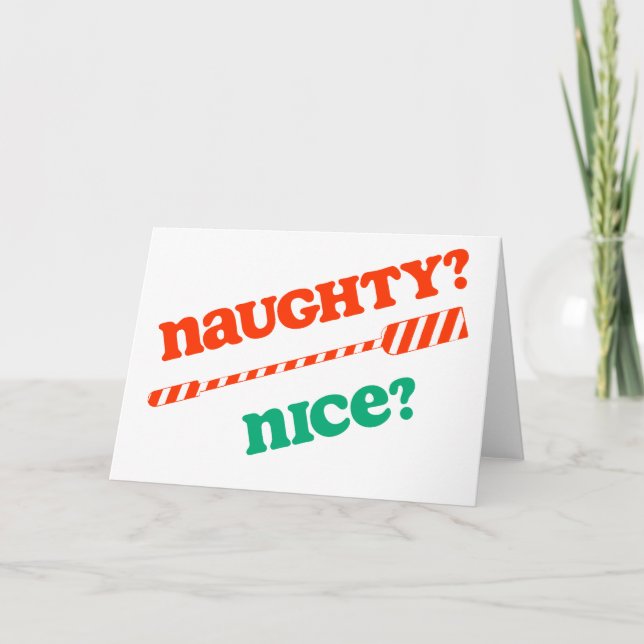 Cartes Pour Fêtes Annuelles RowChick Christmas Naughty OAR gentil ? (Devant)