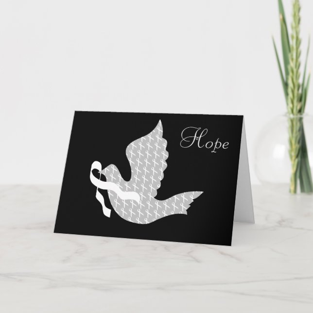 Cartes Pour Fêtes Annuelles Ruban blanc Dove of Hope - Cancer du poumon (Devant)