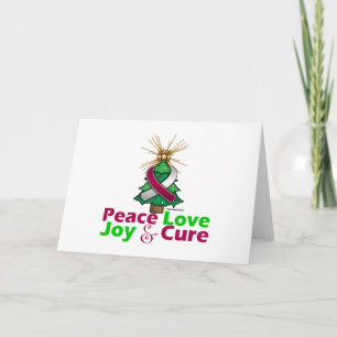 Cartes Pour Fêtes Annuelles Ruban blanc et bordeaux Noël Paix Amour, Joie