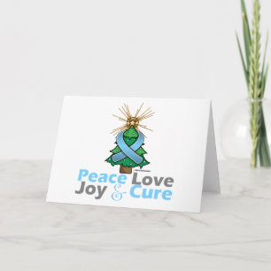 Cartes Pour Fêtes Annuelles Ruban bleu clair Noël Paix Amour, Joie & Cure