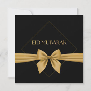 Cartes Pour Fêtes Annuelles Ruban en or de l'Aïd Moubarak