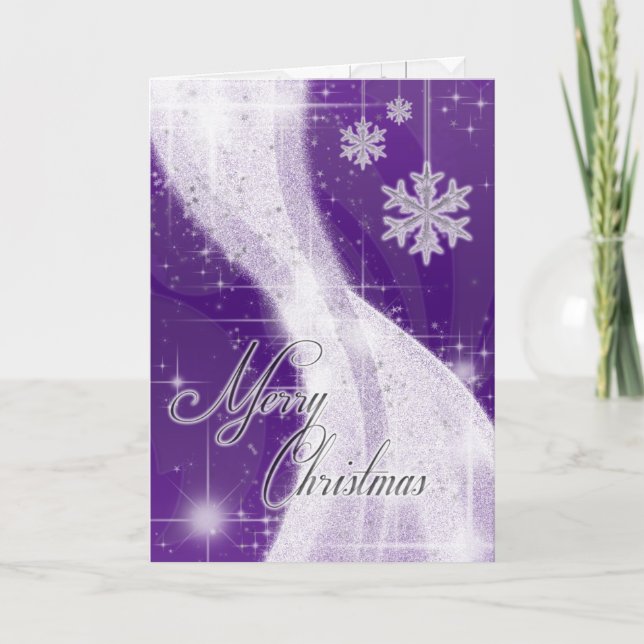 Cartes Pour Fêtes Annuelles Ruban étoilé moelleux (violet) (Devant)