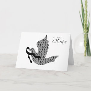 Cartes Pour Fêtes Annuelles Ruban noir Dove of Hope - Melanoma
