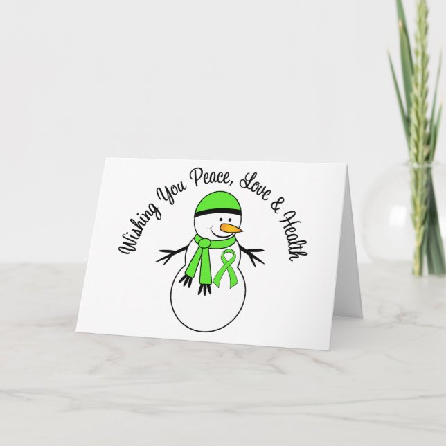 Cartes Pour Fêtes Annuelles Ruban non hodgkins Snowman de Noël Lymphoma (Devant)
