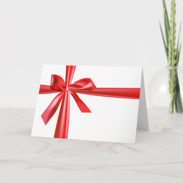 Cartes Pour Fêtes Annuelles Ruban rouge (Devant)