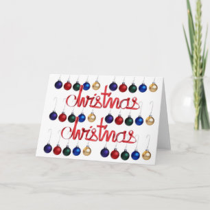 Cartes Pour Fêtes Annuelles Ruban rouge de Noël Coloré de balles de vacances