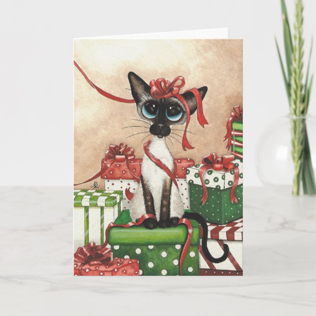 Cartes Pour Fêtes Annuelles Ruban rouge siamois (Devant)