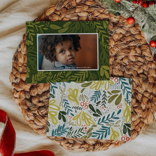Cartes Pour Fêtes Annuelles Rubrique verte   Photo botanique festive