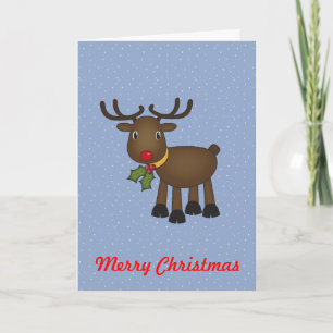 Cartes Pour Fêtes Annuelles Rudolf le renne à nez rouge
