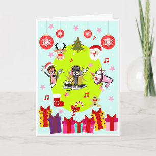 Cartes Pour Fêtes Annuelles Rudolph and Santa Holiday Cheer  