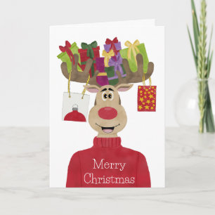 Cartes Pour Fêtes Annuelles Rudolph Cadeaux de Noël Reindeer