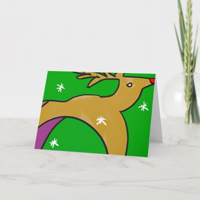 Cartes Pour Fêtes Annuelles Rudolph, originaux de vacances par GLetzArt (Devant)