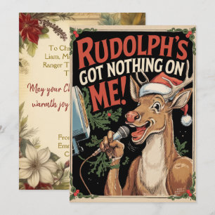 Cartes Pour Fêtes Annuelles Rudolph Personnalisé N'a Rien de Drôle Vintage