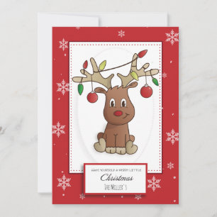 Cartes Pour Fêtes Annuelles Rudolph, renne à nez rouge
