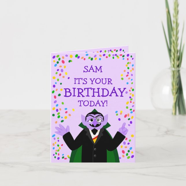 Cartes Pour Fêtes Annuelles Rue Sésame | Count von Count Anniversaire (Devant)