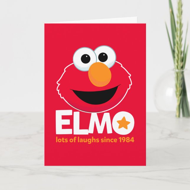 Cartes Pour Fêtes Annuelles Rue Sésame | Elmo Beaucoup de rires depuis 1984 (Devant)