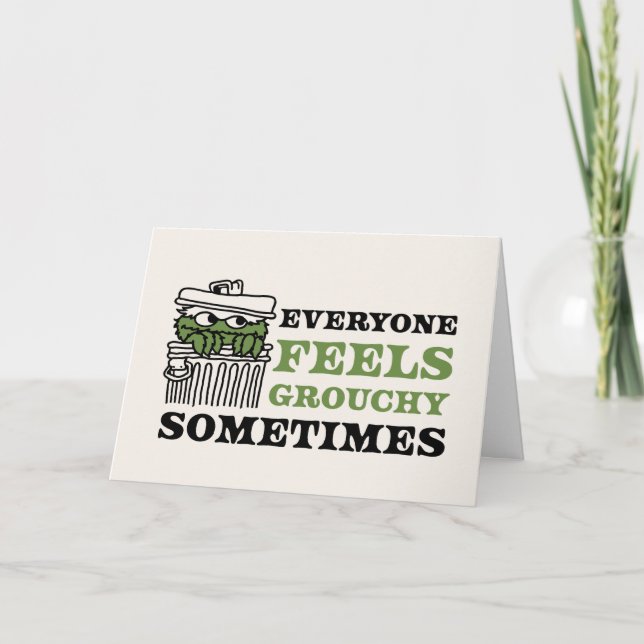 Cartes Pour Fêtes Annuelles Rue Sésame | Oscar le Grouch se sent Grouch (Devant)