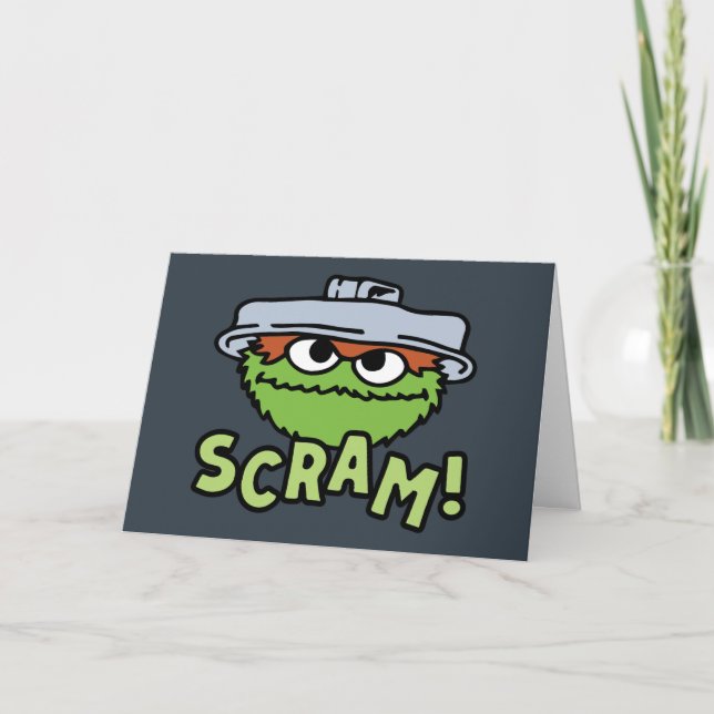 Cartes Pour Fêtes Annuelles Rue Sésame | Oscar the Grouch Scram! (Devant)