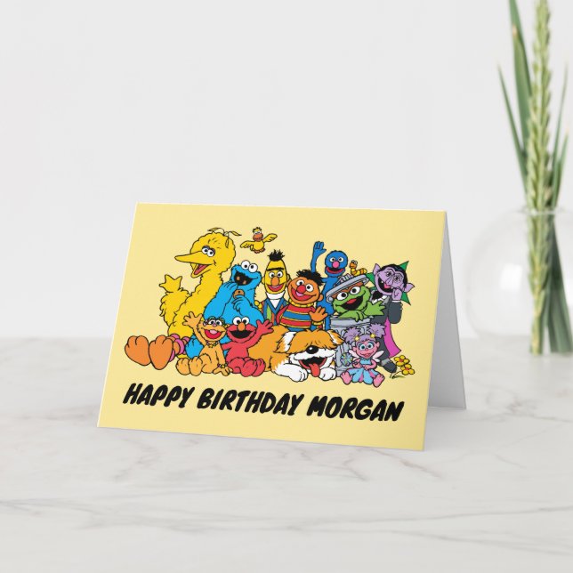 Cartes Pour Fêtes Annuelles Rue Sésame | Pâtes sésame | Joyeux anniversaire (Devant)