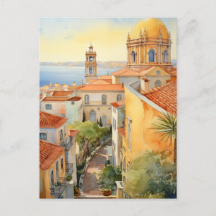 Cartes Pour Fêtes Annuelles Rues ensoleillées et vues sur la mer d'Alfama, Lis