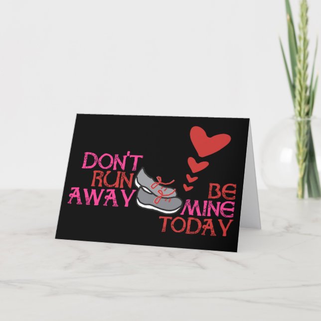 Cartes Pour Fêtes Annuelles Running Valentine © - Runner Valentine's Day Card (Devant)