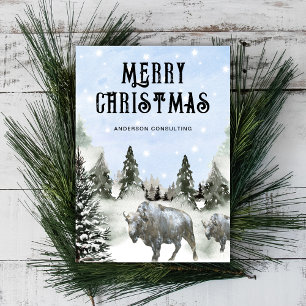 Cartes Pour Fêtes Annuelles Russe Américain Ouest Joyeux Noël Business