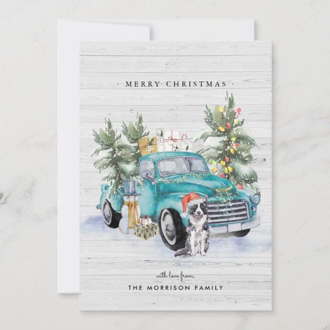 Cartes Pour Fêtes Annuelles Russe Ferme Camion Noël (Devant)
