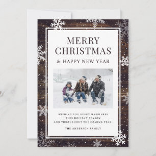 Cartes Pour Fêtes Annuelles Russe Joyeux Noël Snowflake Photo