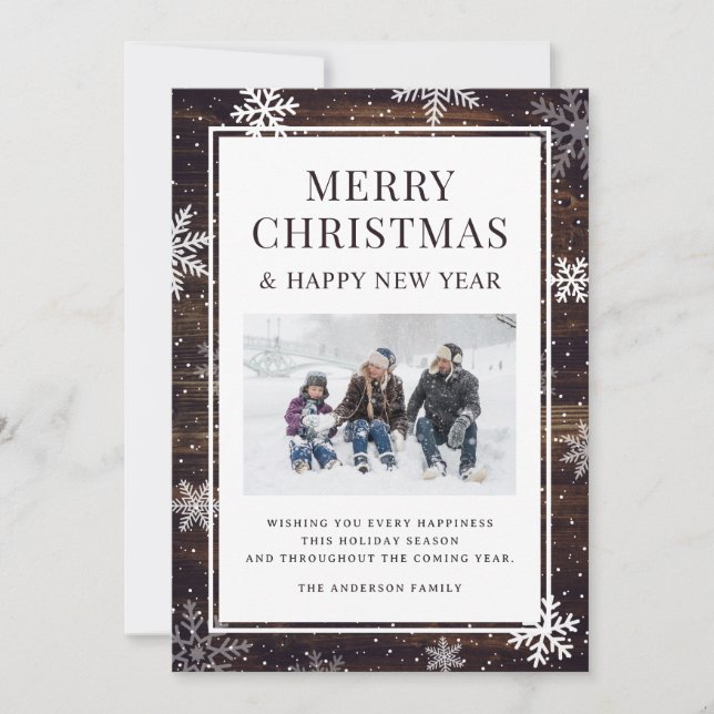 Cartes Pour Fêtes Annuelles Russe Joyeux Noël Snowflake Photo (Devant)