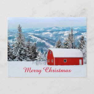 Cartes Pour Fêtes Annuelles Russe Red Grange neige Noël hiver vacances